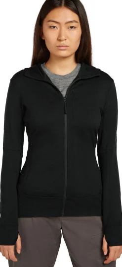Icebreaker Women's Merino 260 Quantum Iv Longsleeve Zip Hoodie Black