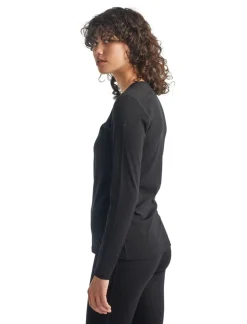 Icebreaker Women's 200 Oasis Long Sleeve Crewe Black