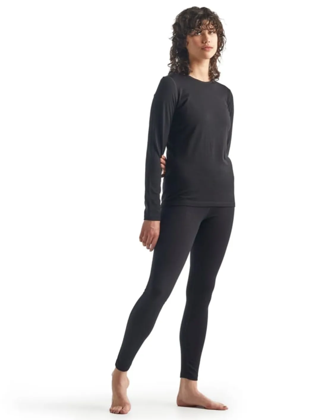 Icebreaker Women's 200 Oasis Long Sleeve Crewe Black