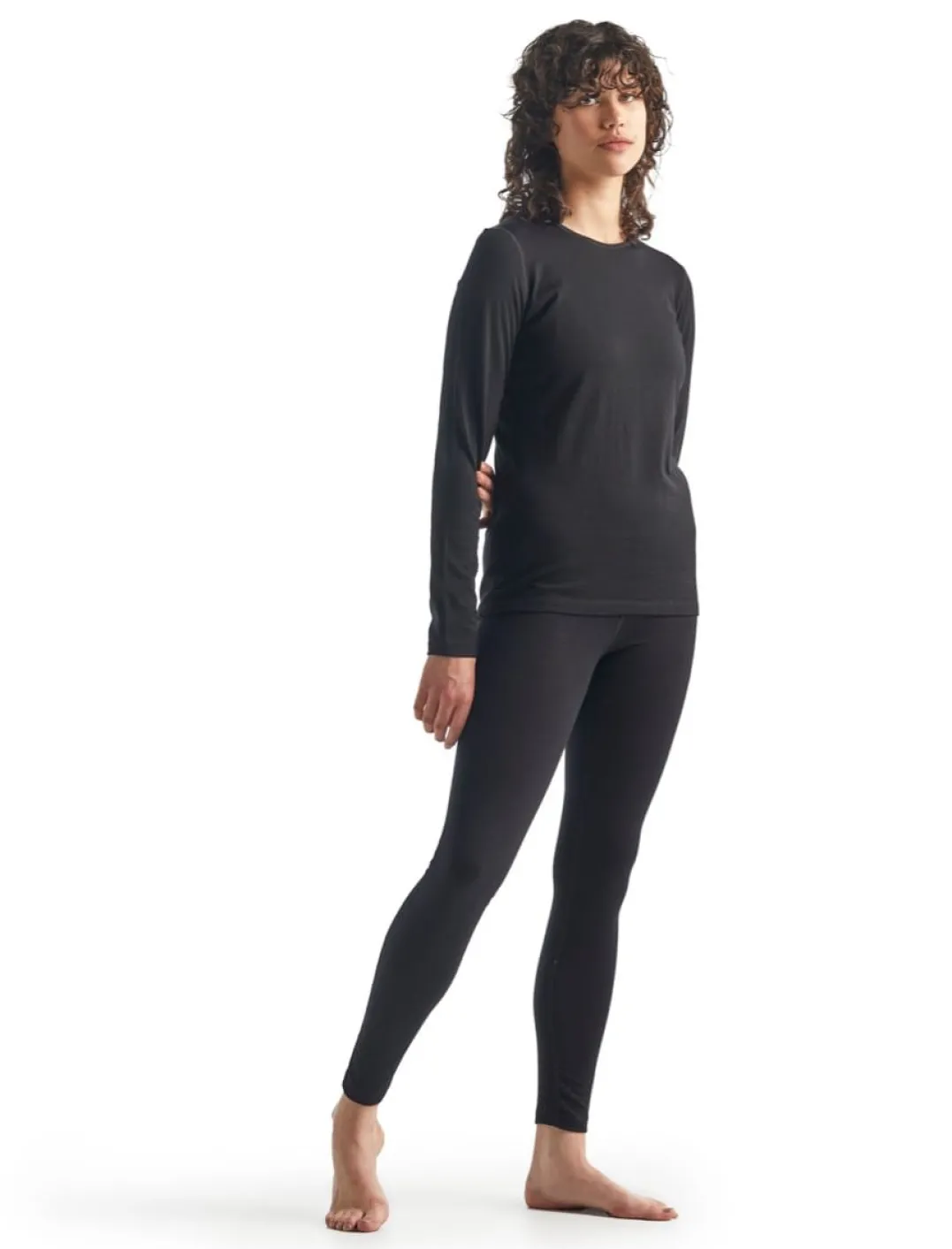 Icebreaker Women's 200 Oasis Long Sleeve Crewe Black