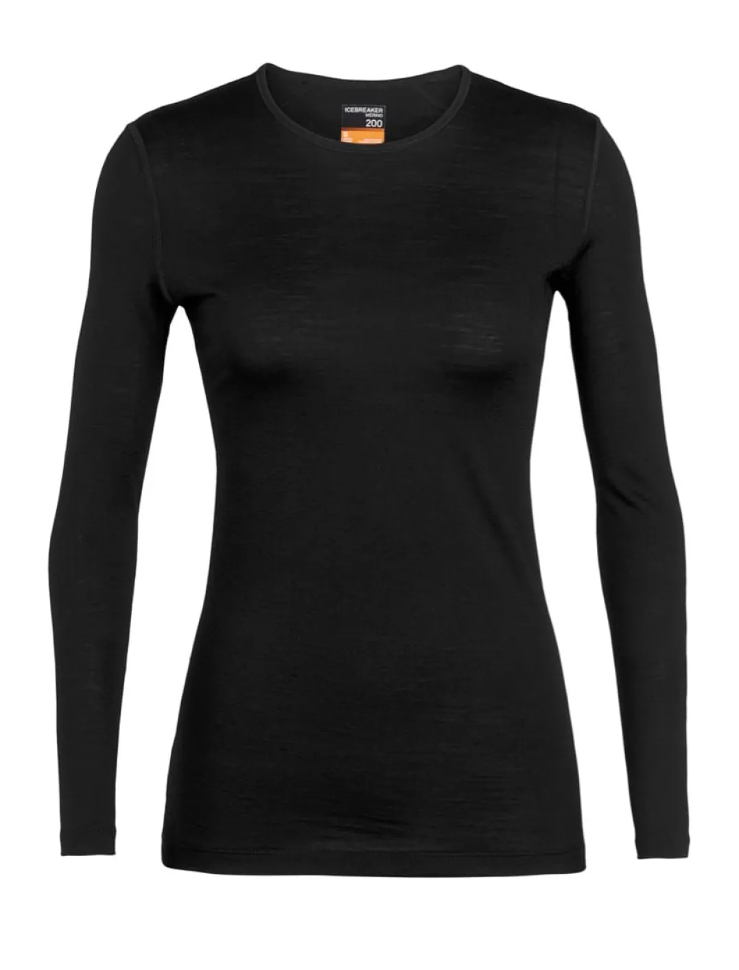 Icebreaker Women's 200 Oasis Long Sleeve Crewe Black