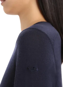 Icebreaker Women's 200 Oasis Long Sleeve Crewe Midnight Navy