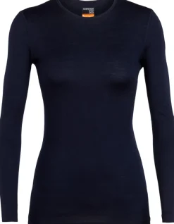 Icebreaker Women's 200 Oasis Long Sleeve Crewe Midnight Navy