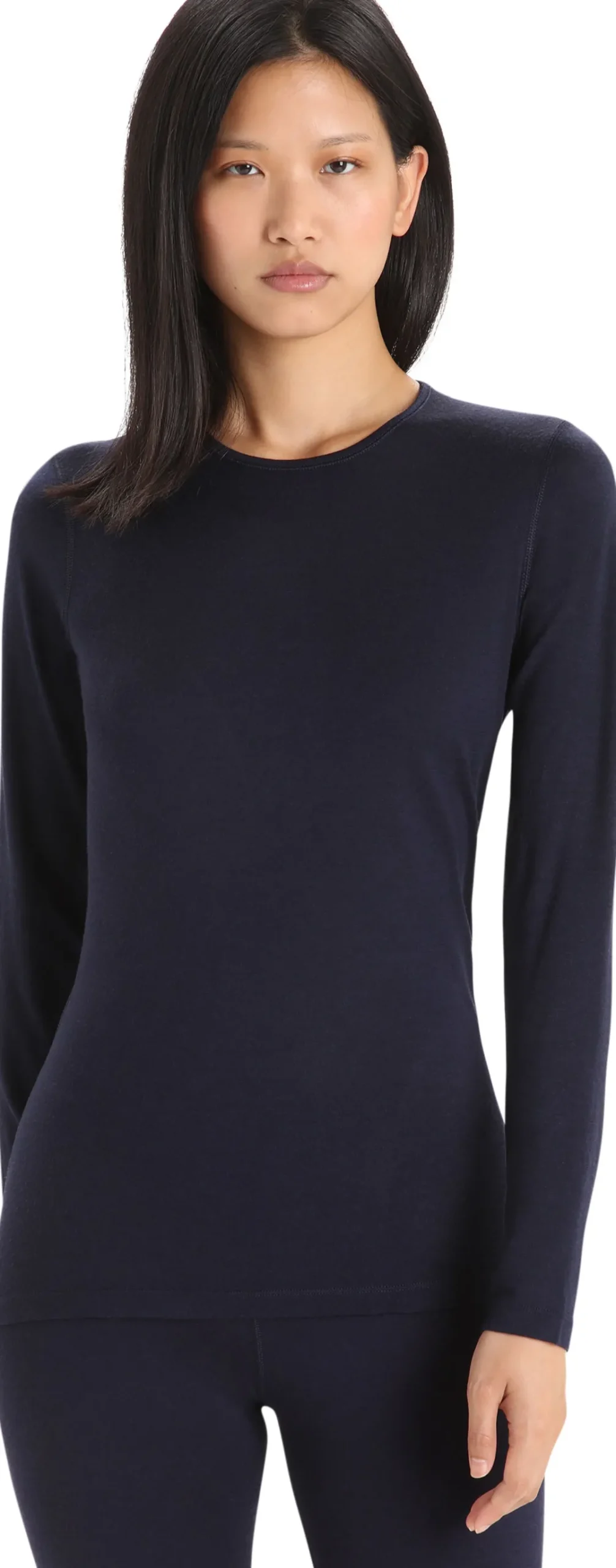 Icebreaker Women's 200 Oasis Long Sleeve Crewe Midnight Navy