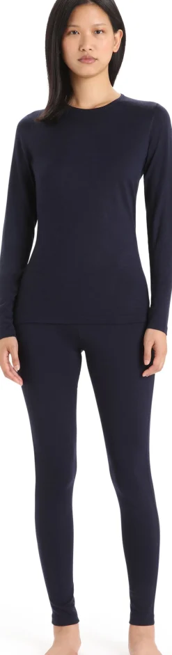 Icebreaker Women's 200 Oasis Long Sleeve Crewe Midnight Navy