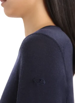 Icebreaker Women's 200 Oasis Long Sleeve Crewe Midnight Navy