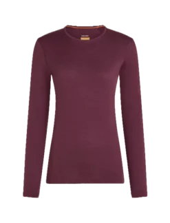 Icebreaker Women's 200 Oasis Long Sleeve Crewe Dk Berry