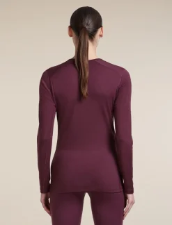 Icebreaker Women's 200 Oasis Long Sleeve Crewe Dk Berry