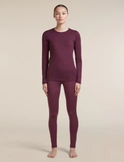 Icebreaker Women's 200 Oasis Long Sleeve Crewe Dk Berry