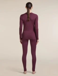Icebreaker Women's 200 Oasis Long Sleeve Crewe Dk Berry