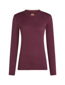 Icebreaker Women's 200 Oasis Long Sleeve Crewe Dk Berry