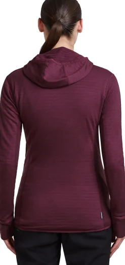Icebreaker Wom Mer300 Realfleece Desc Ls Zip Hoo Dk Berry