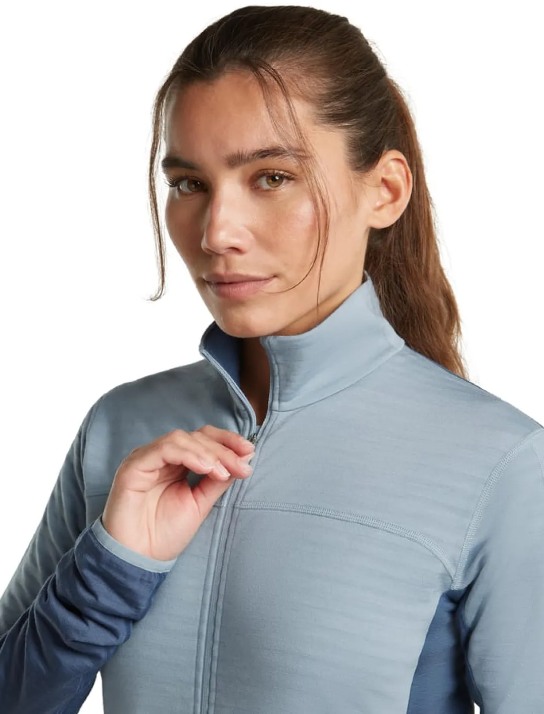 Icebreaker Wom Mer300 Realfleece Desc Ls Zip Dawn/zincblue/cb