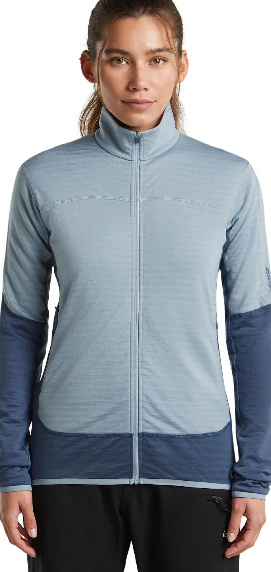 Icebreaker Wom Mer300 Realfleece Desc Ls Zip Dawn/zincblue/cb