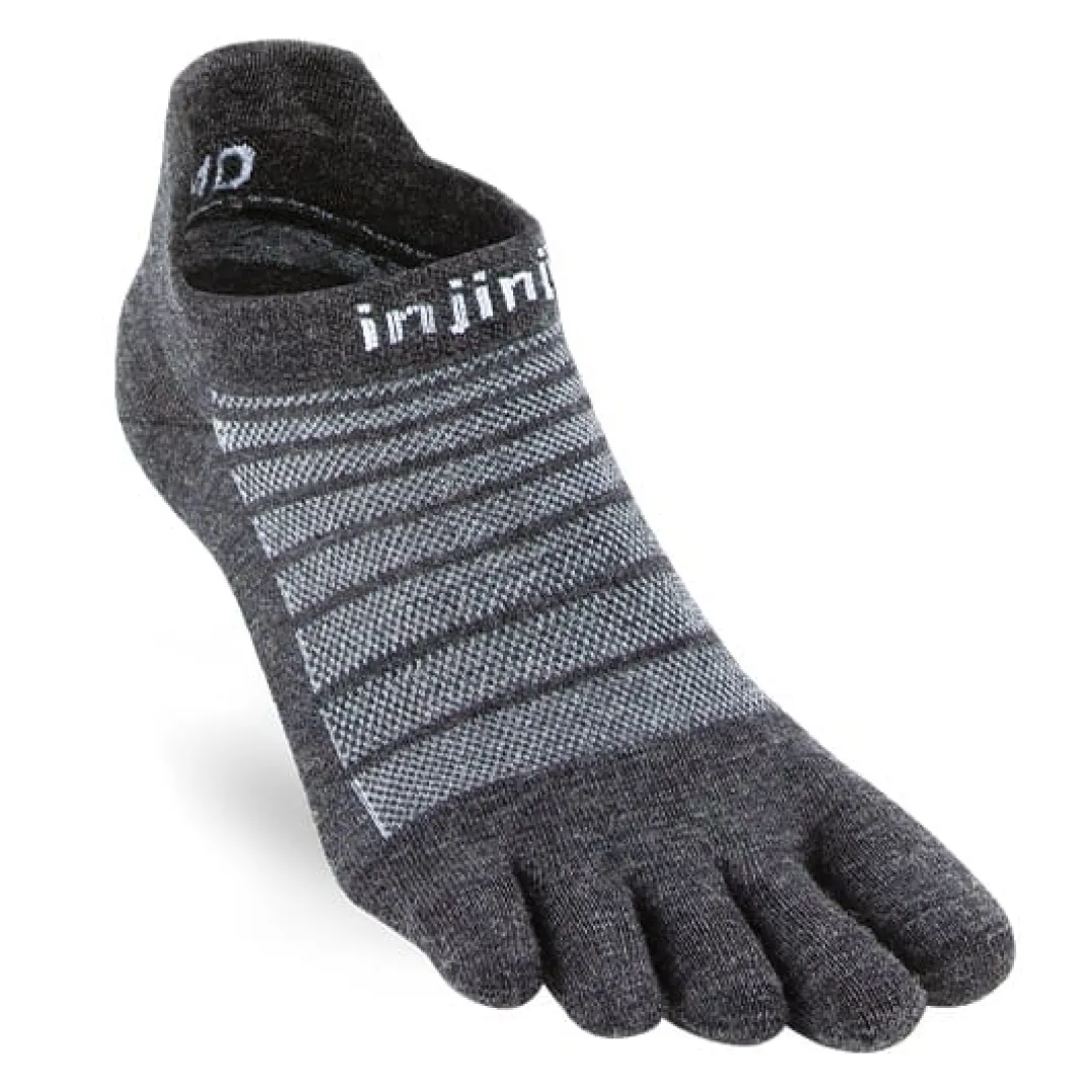 Injinji Men's Run Lightweight No-Show Wool Slate