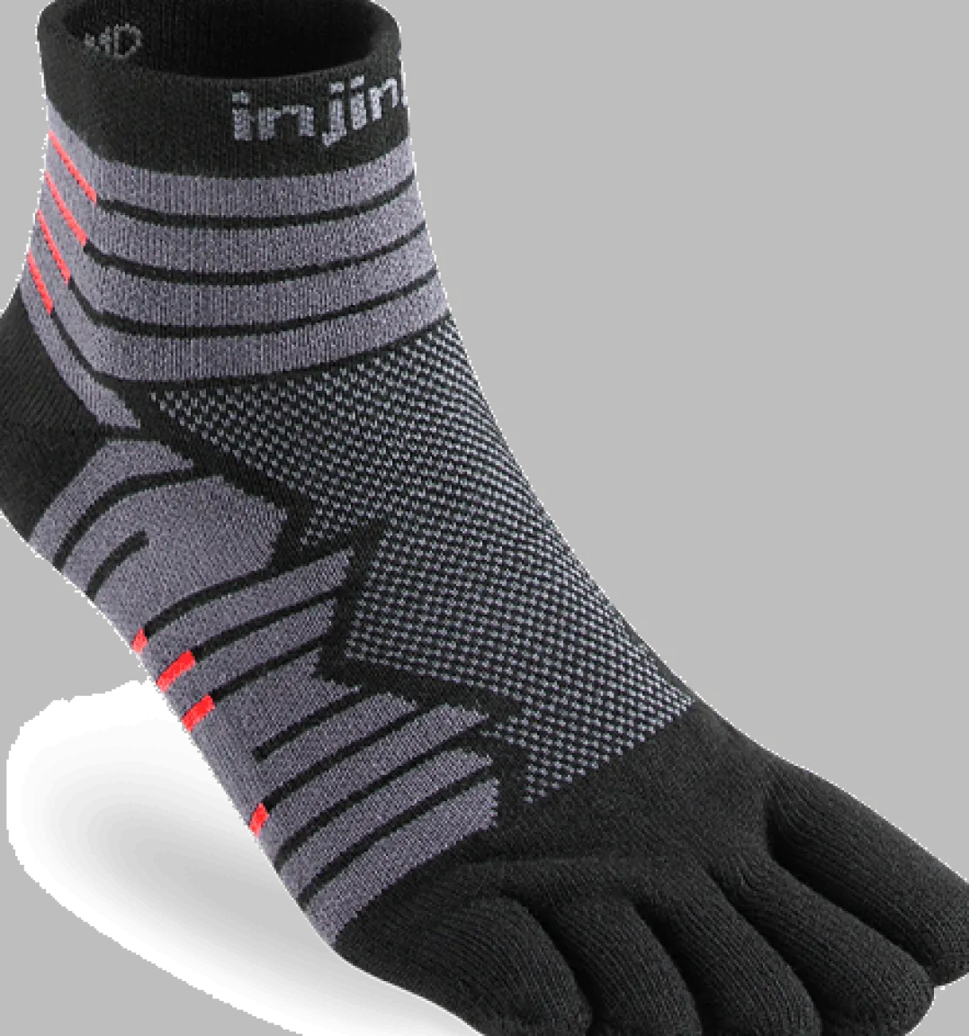 Injinji Men's Ultra Run Mini-Crew Onyx