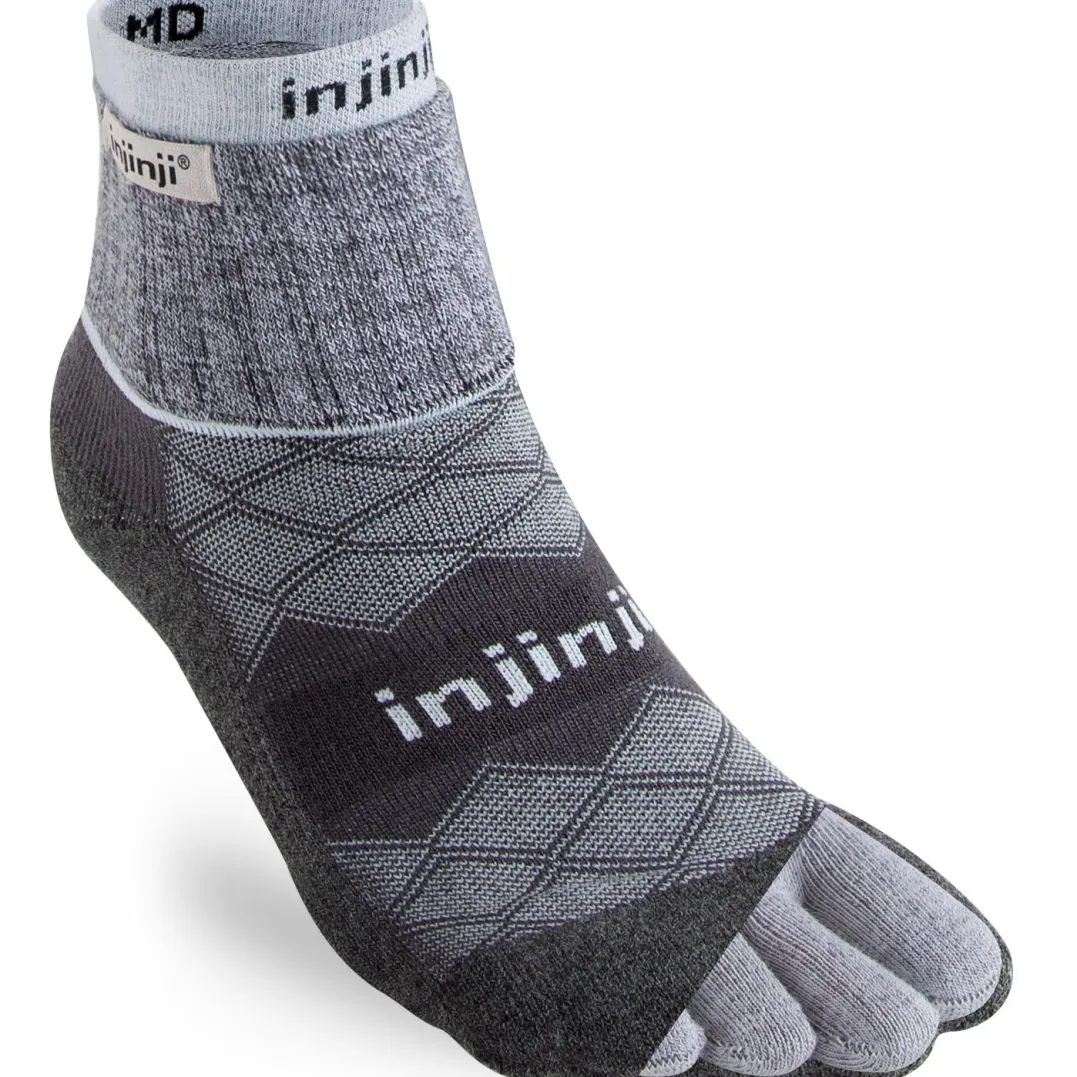 Injinji Women's Liner + Runner Mini-Crew Gray