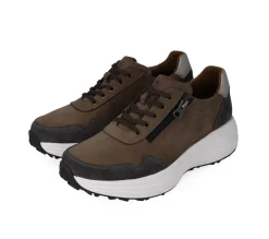 Klaveness Perfect Stride Lace_Zipper Leather Sneaker Brun