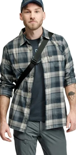 Lundhags Järpen Plaid Flannel Shirt Dark Sky Blue