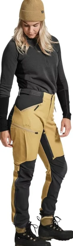 Lundhags Makke High Waist Curved Pant W Hay/charcoal