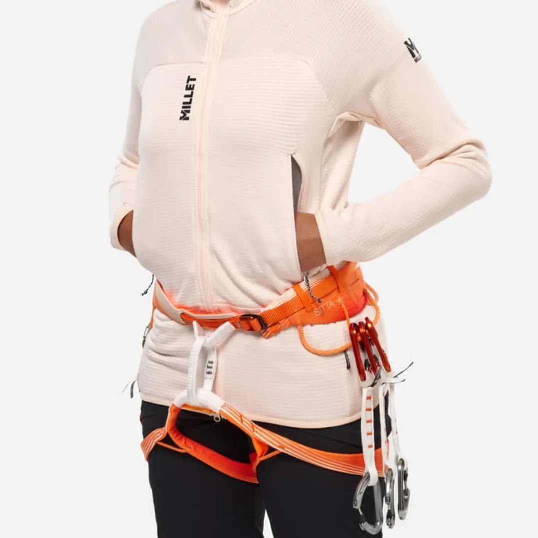 Millet Fleece Fusion Grid Hoodie W Women Vanilla Cream