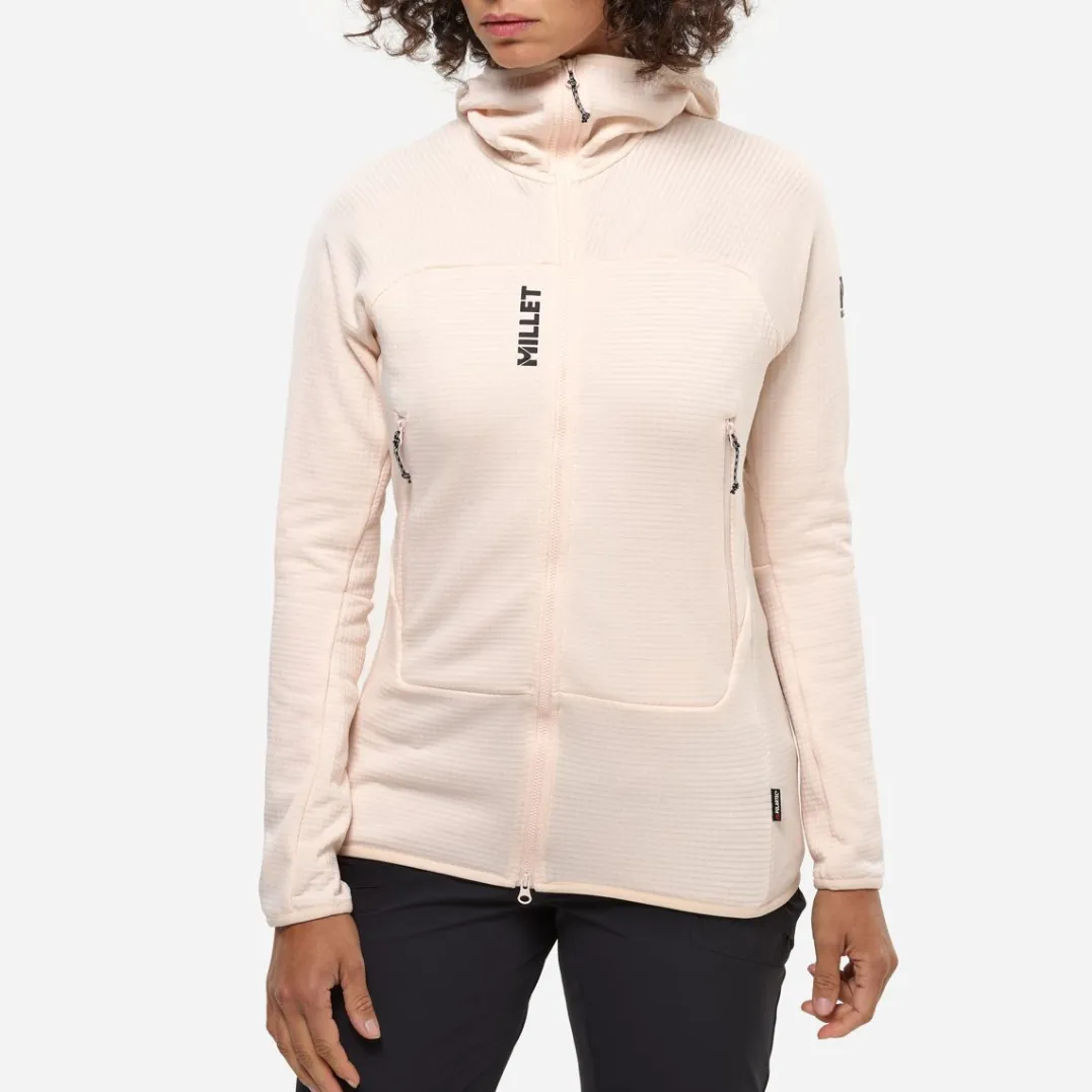 Millet Fleece Fusion Grid Hoodie W Women Vanilla Cream