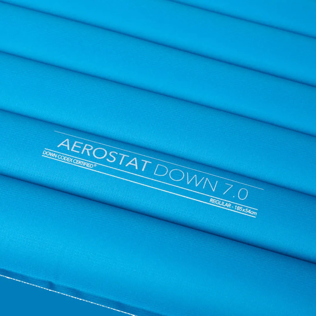 Mountain Equipment Aerostat Down 7.0 Mat Long Mykonos Blue