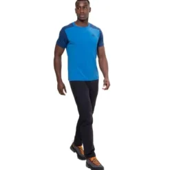 Mountain Equipment Headpoint Block Mens Tee Flint Grey/admiral