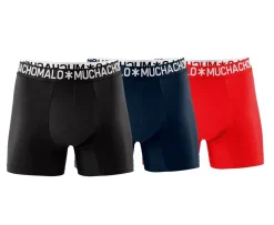 Muchachomalo 1132 COTTON BOXER 3PK BLACK/BLUE/RED