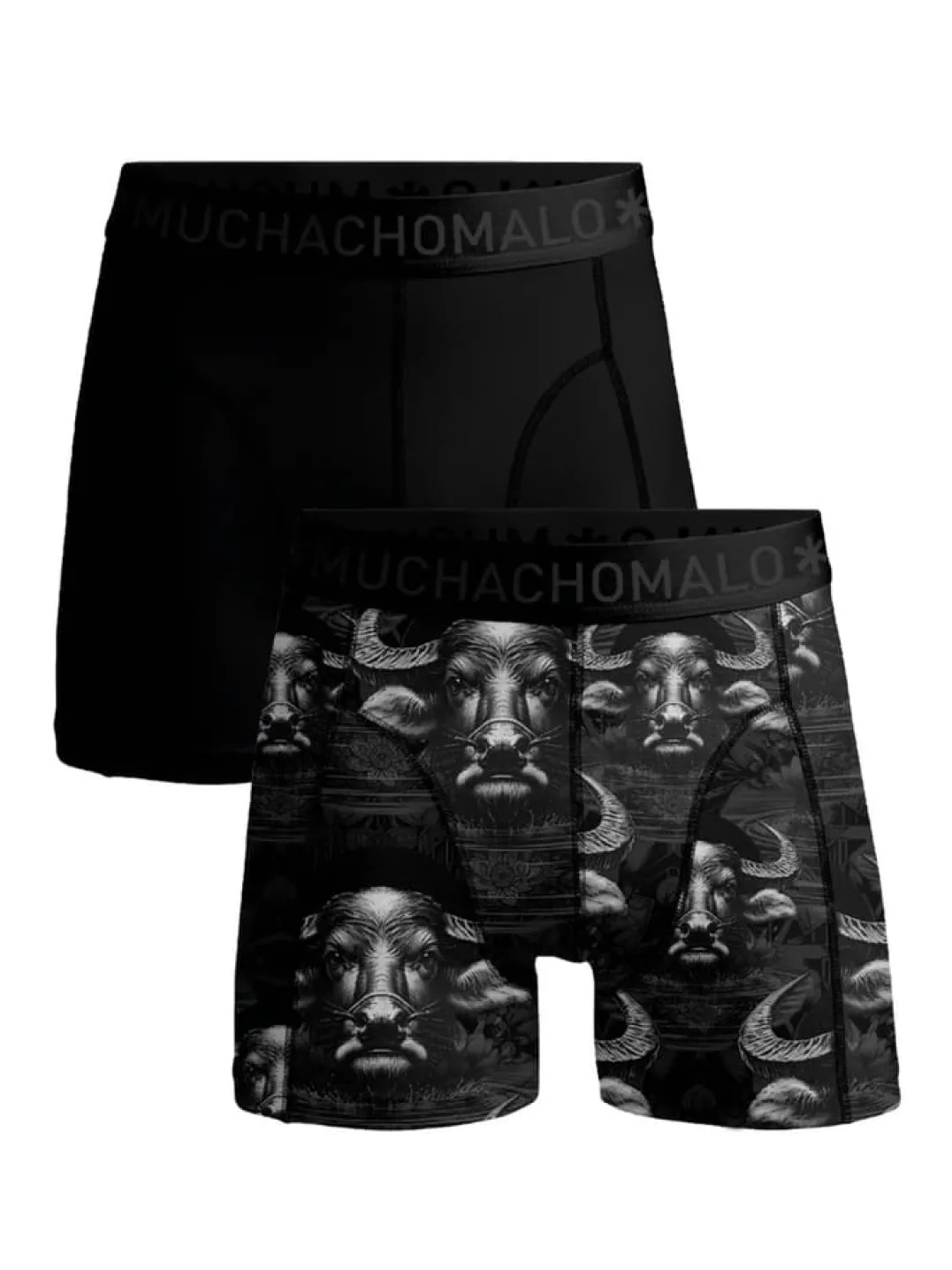 Muchachomalo 1010 Waterbuffalo 01 2pk Boxer Pr/Sol Cm Black/grey