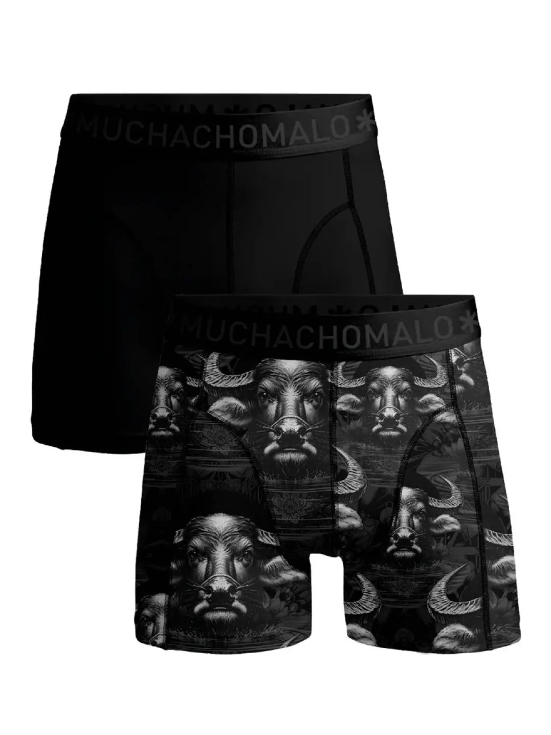 Muchachomalo 1010 Waterbuffalo 01 2pk Boxer Pr/Sol Cm Black/grey