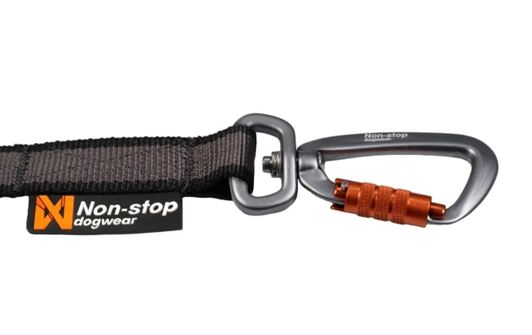 Non-stop Dogwear Touring Bungee Leash 2.8m/13mm, Screw-Lock Grey