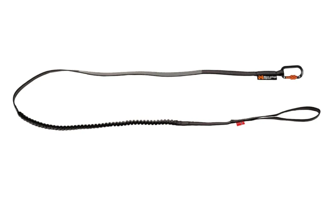 Non-stop Dogwear Touring Bungee Leash 2.8m/13mm, Screw-Lock Grey