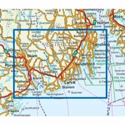 Nordeca Topo 3000 1:50 000 Vestfoldbyene - Grenland