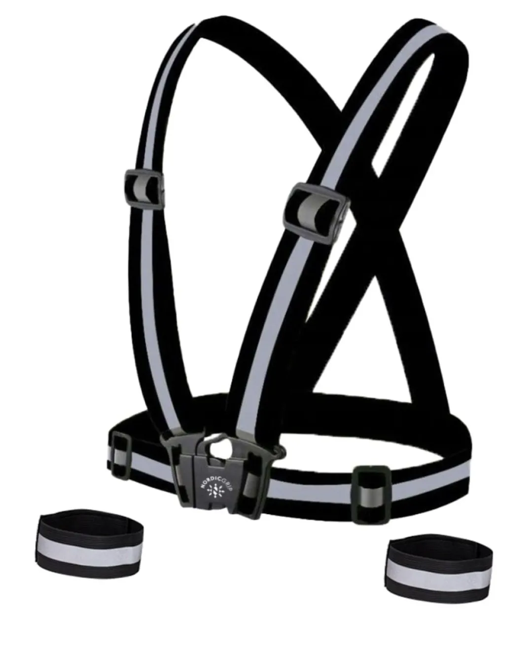 Nordic Grip Kids' Reflective Cross Belt Incl. 2 Band Black