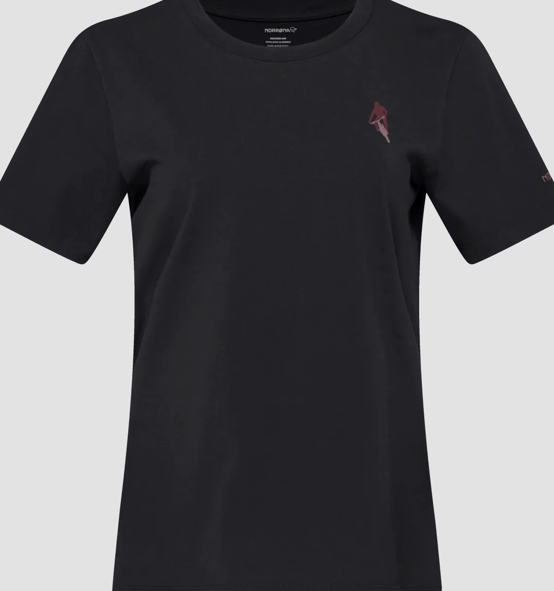 Norrøna /29 Cotton Activity Embroidery T-Shirt W'S Caviar