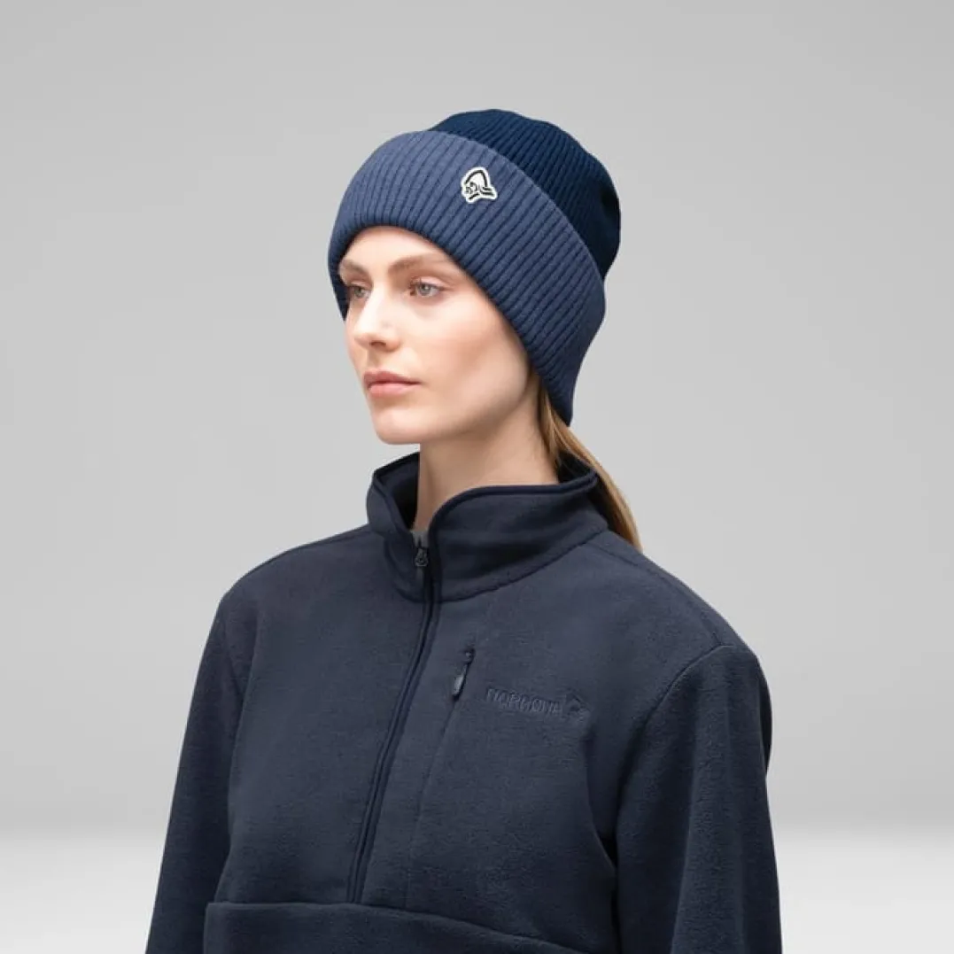 Norrøna /29 Heavy Merinoull Contrast Beanie Indigo Night Melange