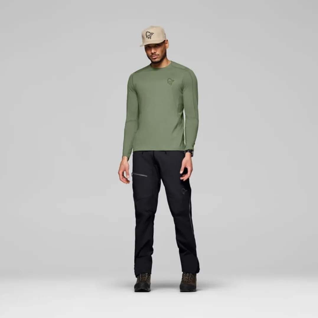 Norrøna Men's Femund PureUll Long Sleeve Deep Lichen Green
