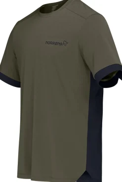 Norrøna Men's Fjørå Equaliser T-Shirt Olive Night/Caviar Black