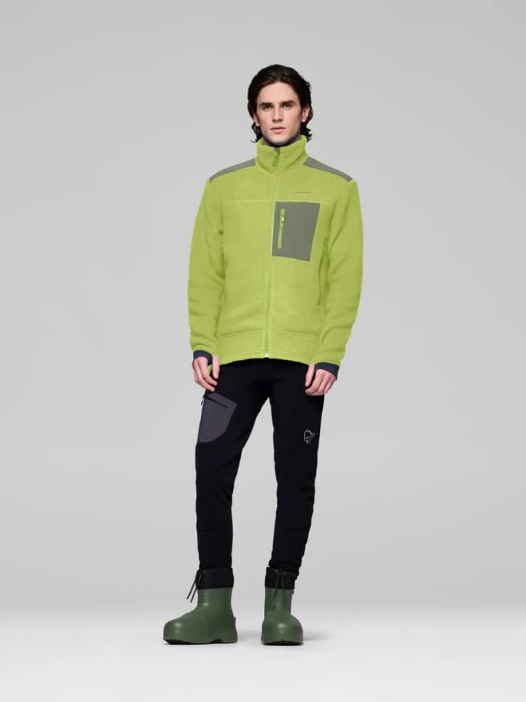 Norrøna Men's Trollveggen Warm3 Jacket Dark Citron/deep Lichen Green