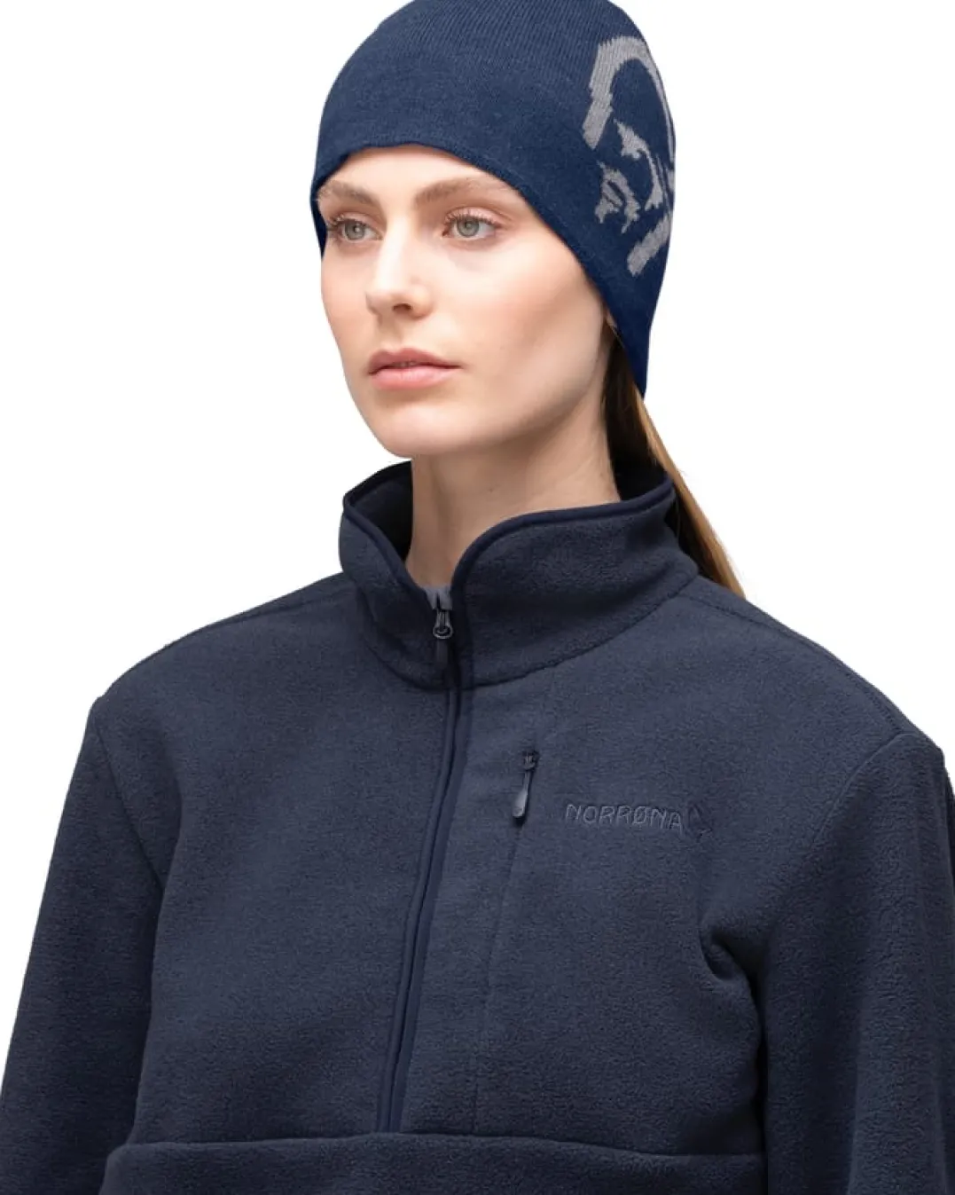 Norrøna /29 Mid Cotton Logo Beanie Indigo Night Melange