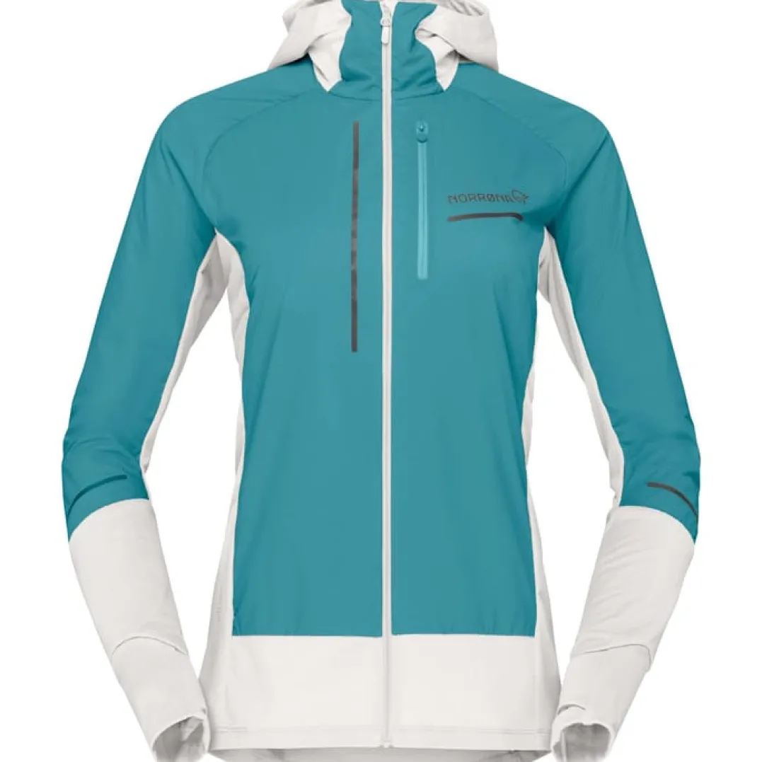 Norrøna Women's Senja Alpha90 Zip Hood Brittany Blue/snow White