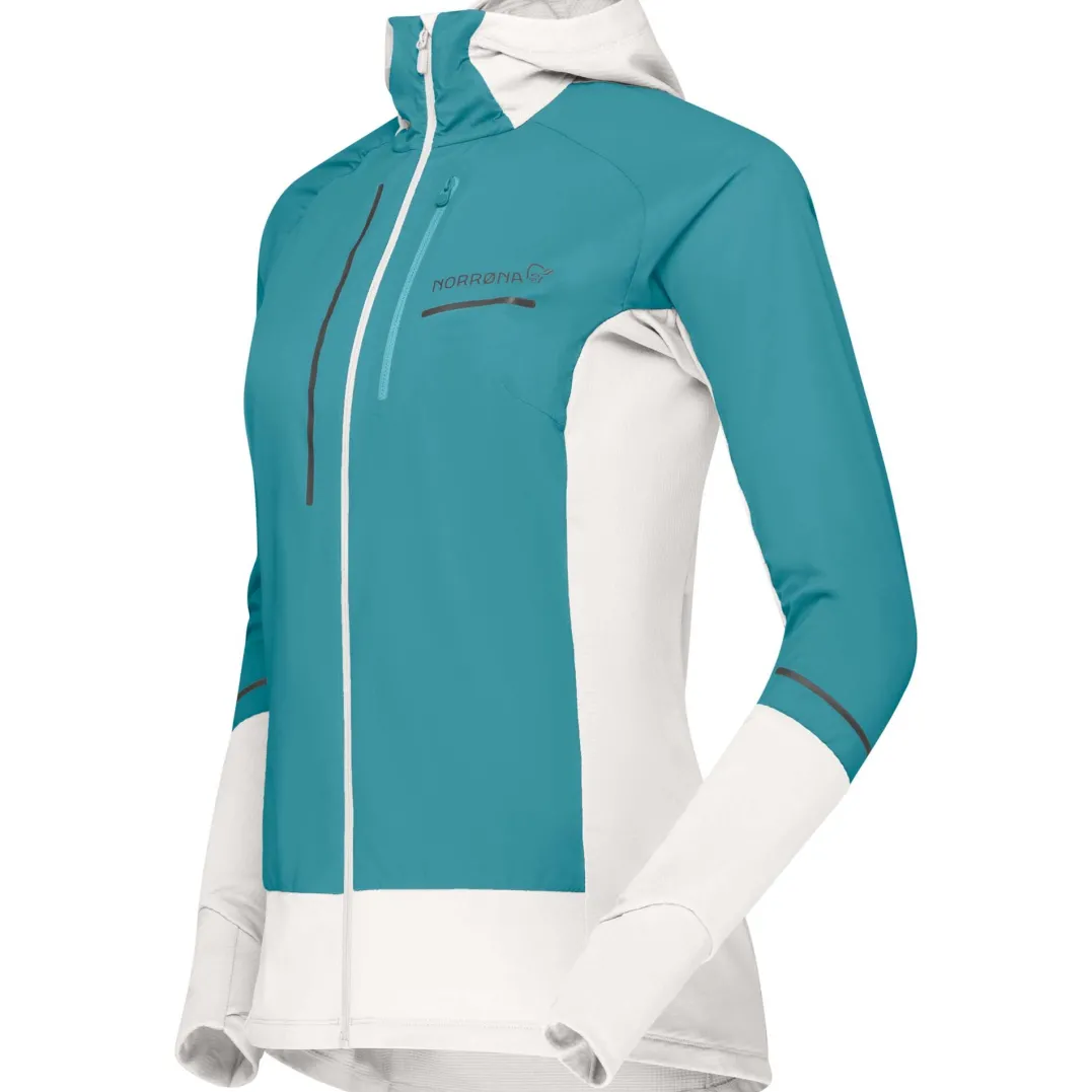 Norrøna Women's Senja Alpha90 Zip Hood Brittany Blue/snow White