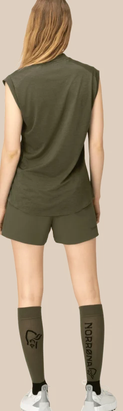 Norrøna Women's Senja Equaliser Sleeveless T-Shirt Olive Night