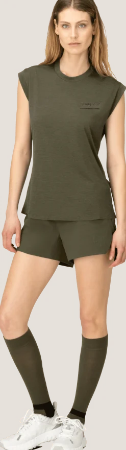 Norrøna Women's Senja Equaliser Sleeveless T-Shirt Olive Night