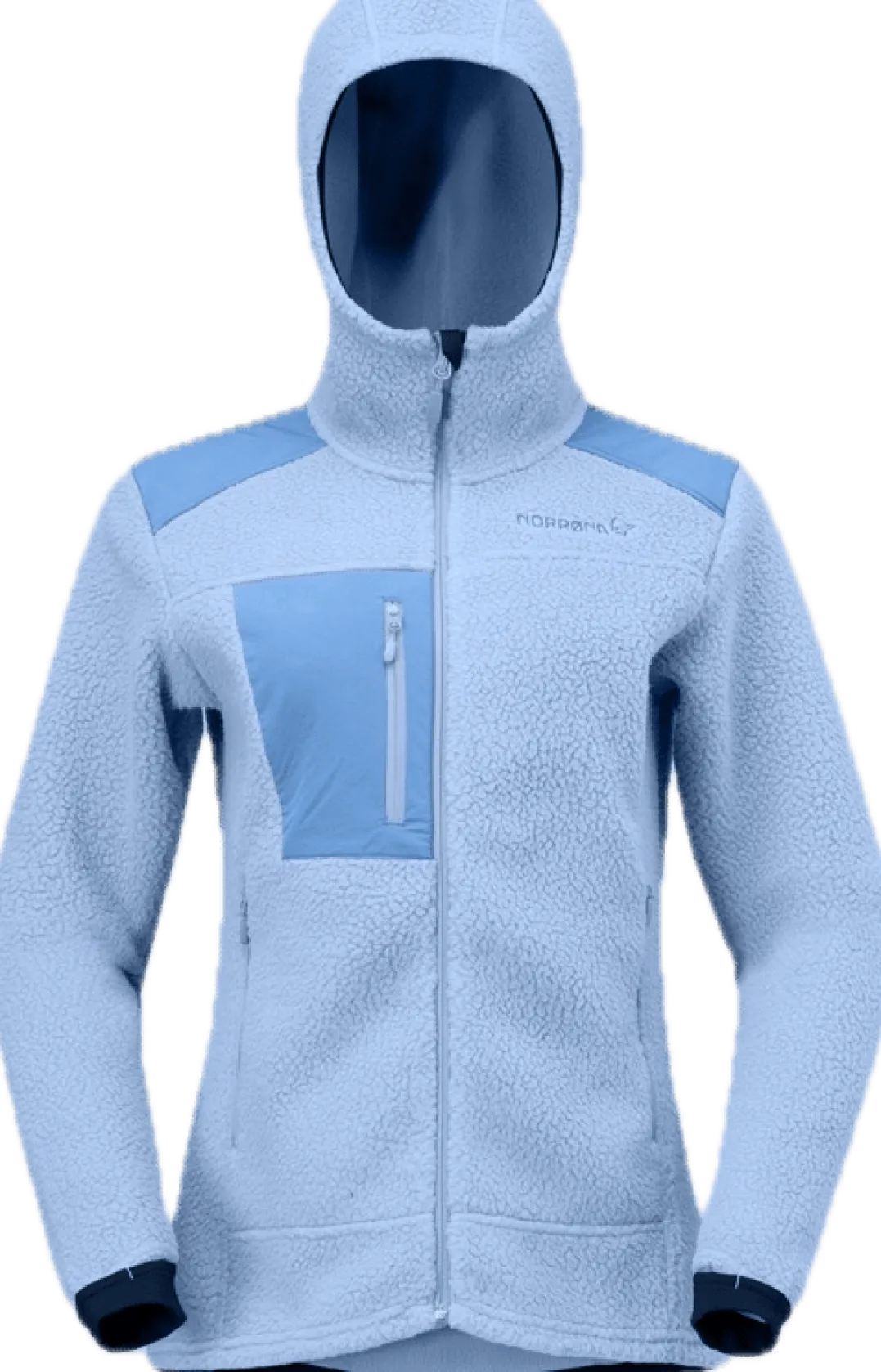 Norrøna Women's Trollveggen Warm3 Zip Hood Cashmere Blue/allure