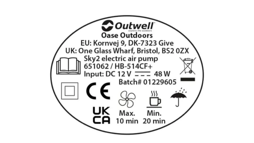 Outwell Sky2 Pump 12v/230v Navy