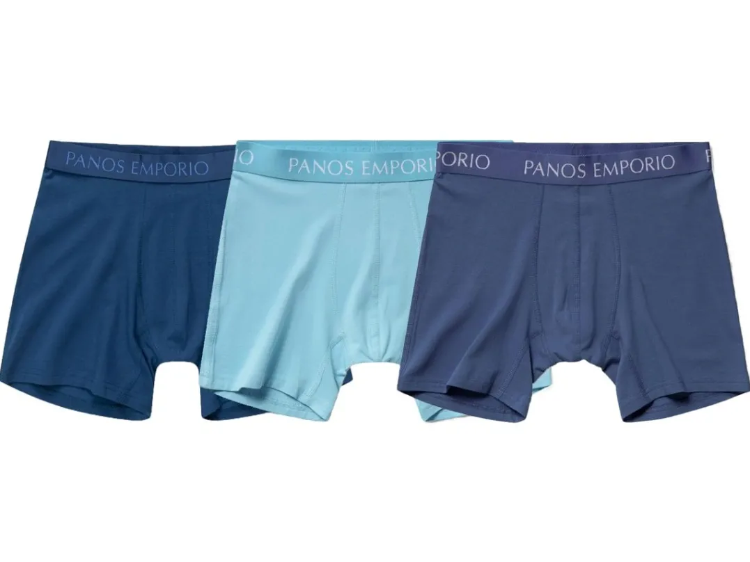 Panos Emporio 3pk Base Bamboo Boxer Poseidon/high Tide/water