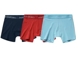 Panos Emporio 3pk Base Bamboo Boxer Navy/lipstick Red/water