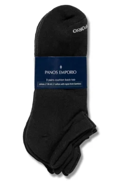 Panos Emporio 3PK TECH TAB SNEAKER -COTTON BAMBOO BLACK
